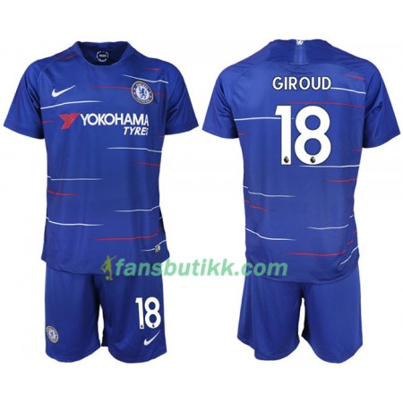 Fotballdrakt Chelsea GIROUD 18 Barn Hjemmetrøye 2018-2019 Kortermet